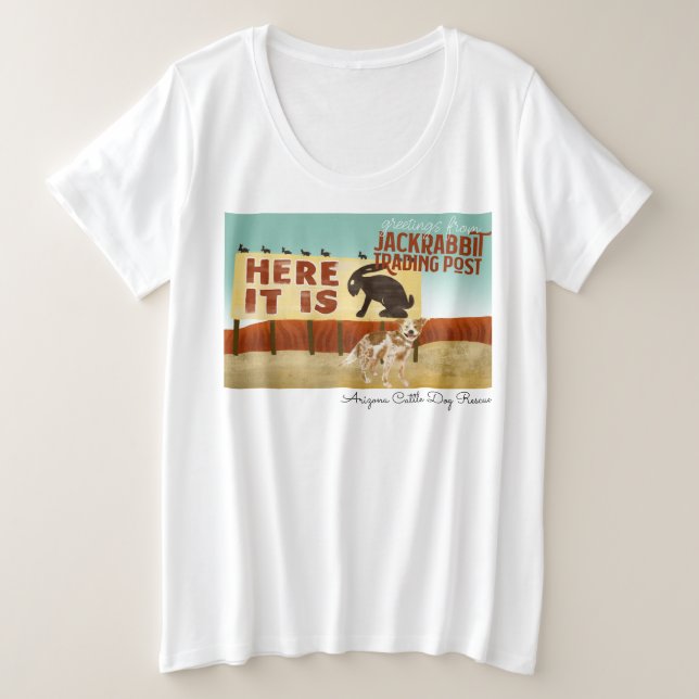 Arizona-Vieh-Hunderettung - HIER IST- ES Hase Große Größe T-Shirt (Design vorne)