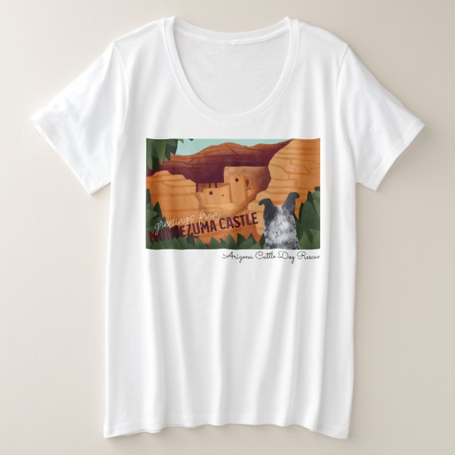 Arizona-Vieh-Hunderettung - Montezuma Schloss Große Größe T-Shirt (Design vorne)