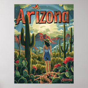 Arizona Vintag Illustration Poster