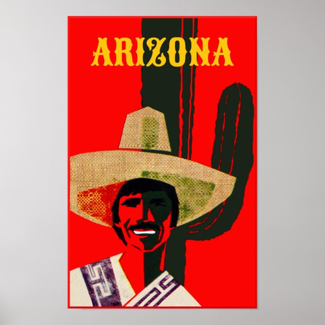 Arizona Vintag Style Travel Poster (Vorne)