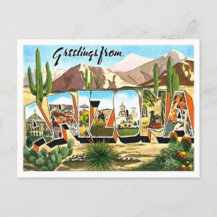 Arizona Vintage Großbuchstaben Postkarte