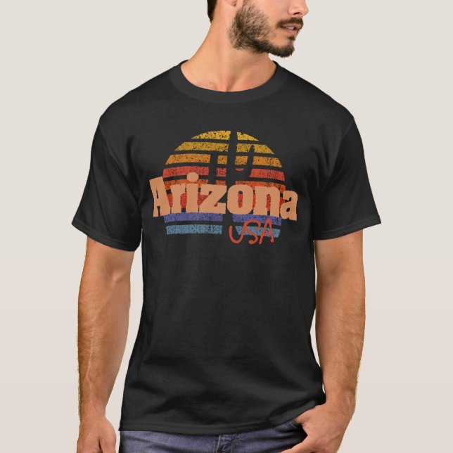 Arizona Vintage sonnenbedrückte Streifen T-Shirt (Vorderseite)