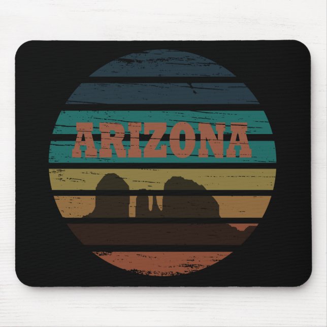 Arizona Vintage Sonnenuntergangslandschaft az Mousepad (Vorne)