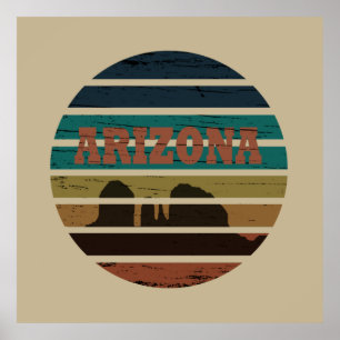 Arizona Vintage Sonnenuntergangslandschaft az Poster