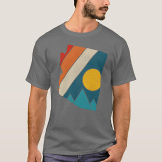 Arizona Vintage State Map Mountains Hiker Camping  T-Shirt