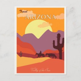 Arizona Vintage Wüste Kaktus Bergtour Postkarte