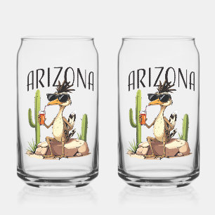 Arizona-Wegekuckuck beim Genuss eines Getränks Dosenglas