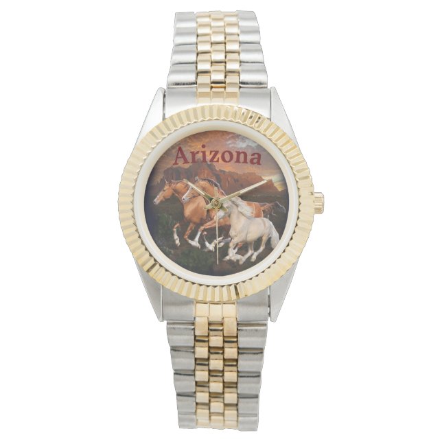 Arizona Wild Pferde Armbanduhr (Vorderseite)