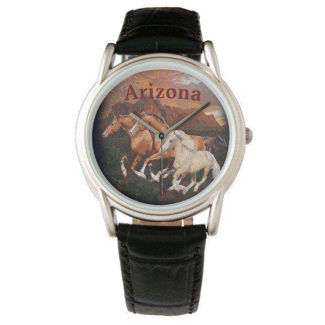 Arizona Wild Pferde Armbanduhr (Vorderseite)