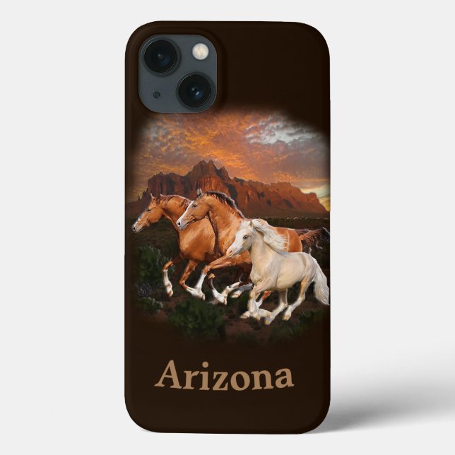 Arizona Wild Pferde Case-Mate iPhone Hülle (Rückseite)