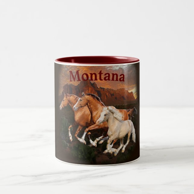 Arizona Wild Pferde Zweifarbige Tasse (Mittel)