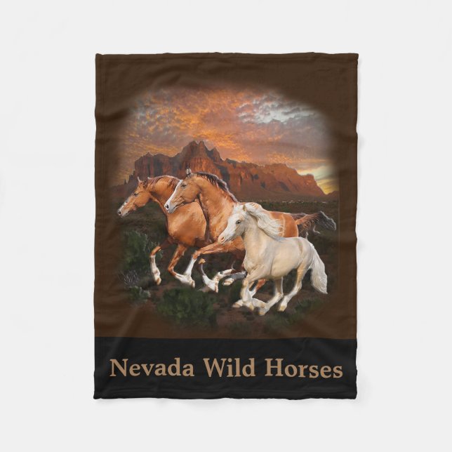 Arizona-Wildpferde Fleecedecke (Vorderseite)