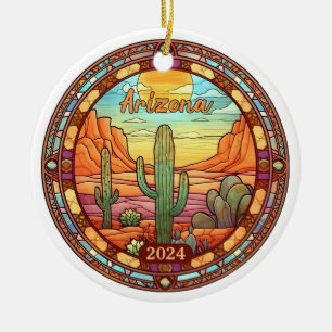 Arizona Wüste Cactus Watercolor Keramik Ornament