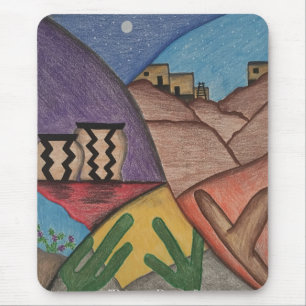 Arizona Wüste Folk Art Cactus Southwest Mousepad