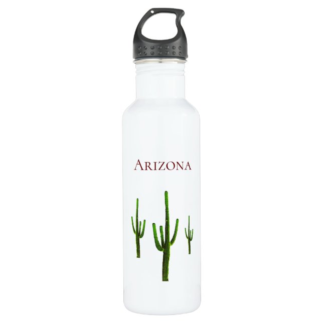 Arizona Wüste Grüne Kaktus Edelstahlflasche (Vorderseite)