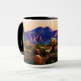 Arizona Wüste Landschaft Superstition Gebirge Tasse
