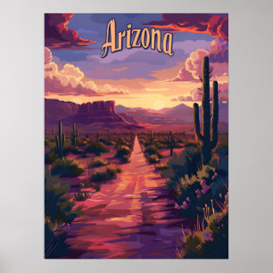 Arizona-Wüste nachts Poster
