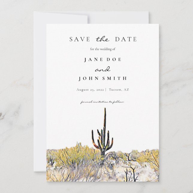 Arizona Wüste Saguaro Save the Date (Vorderseite)