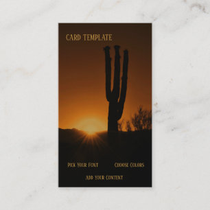 Arizona Wüste Südwest Sunset Business Card Visitenkarte