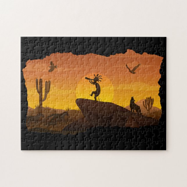 Arizona Wüste Sunset Kokopelli Puzzle (Horizontal)