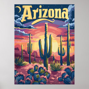 Arizona Wüste Sunset Poster