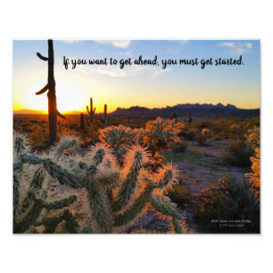 Arizona-Wüsten-Sonnenuntergang-Kaktus-Inspirierend Fotodruck