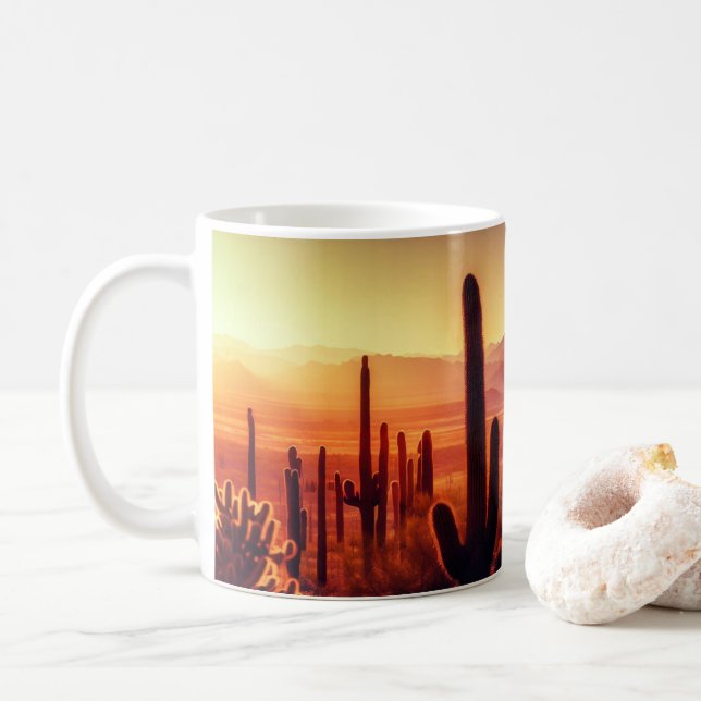 Arizona-Wüstenkaktus Kaffeetasse (Mit Donut)