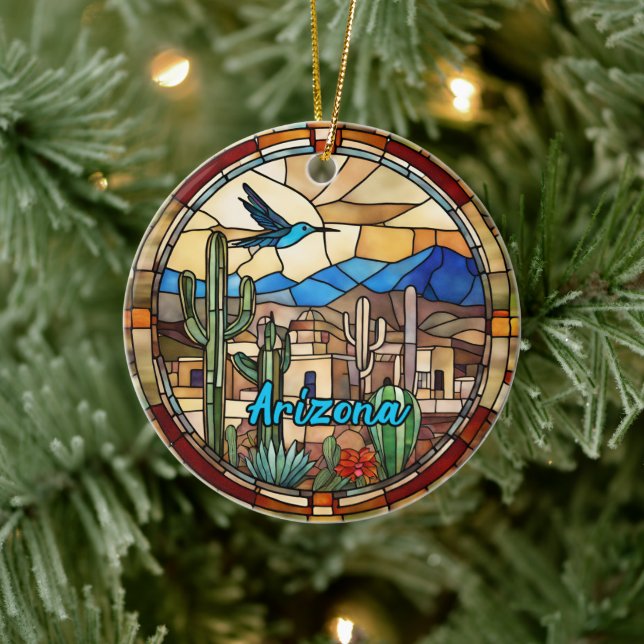 Arizona-Wüstenkaktus Keramik Ornament (Baum)