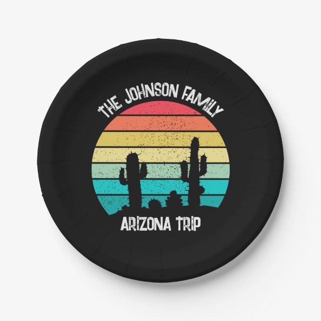 Arizona Wüstenkaktus Personalisiert Pappteller (Vorderseite)