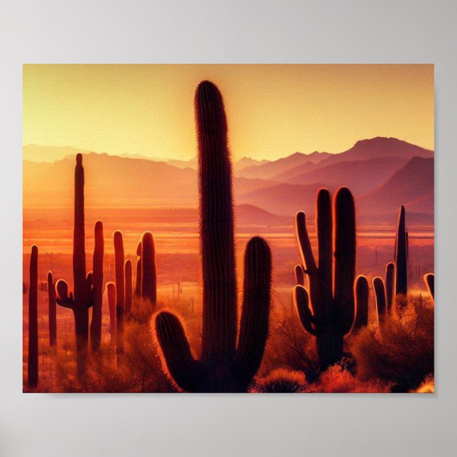 Arizona-Wüstenkaktus Poster (Vorne)