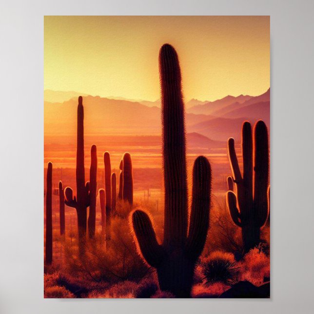 Arizona-Wüstenkaktus Poster (Vorne)
