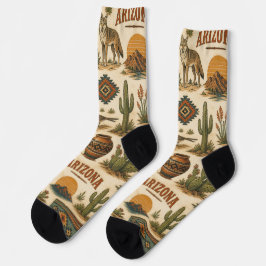 Arizona Wüstenkaktus Südweststraßen-Trip-Kunst Socken