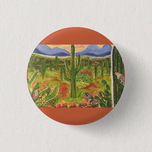 Arizona Wüstenkunst Button (Vorderseite)