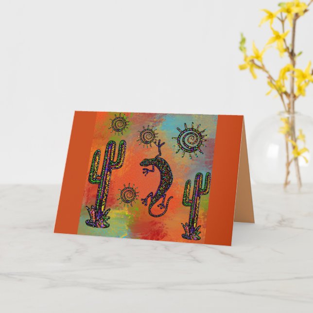 Arizona Wüstenkunst Karte (Gelbe Blume)