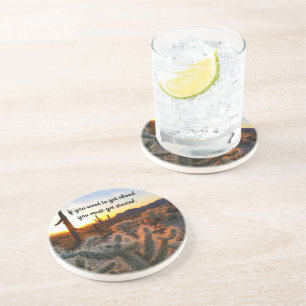 Arizona Wüstensonnenuntergang Kaktus Inspirierende Getränkeuntersetzer