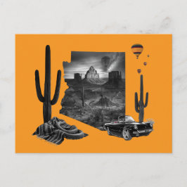 Arizona Wüstentraum in Schwarz und Weiß Postkarte