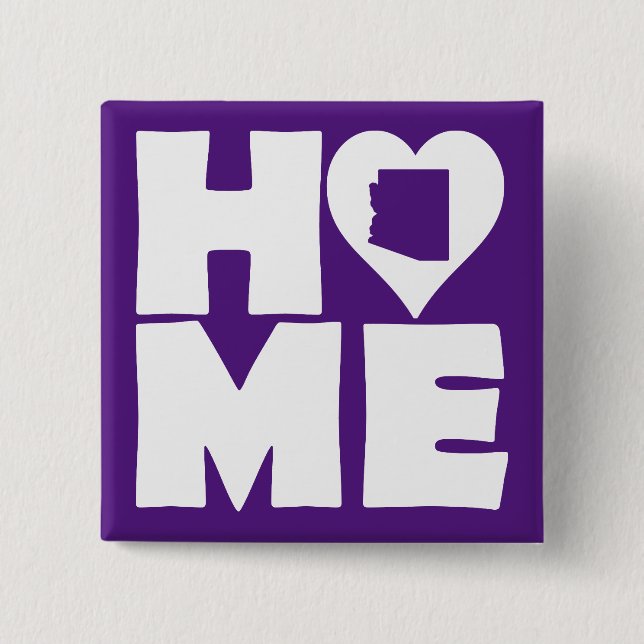 Arizona Zuhause Heart Staat Button Abzeichen Butto (Vorderseite)