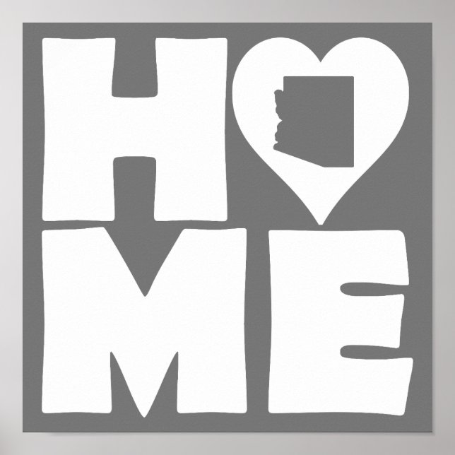 Arizona Zuhause Heart Staat Plakatzeichen Poster (Vorne)