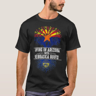 Arizona Zuhause Nebraska Roots Staat Tree Flag Lie T-Shirt