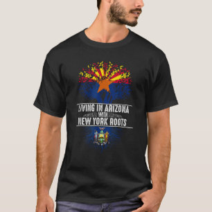 Arizona Zuhause New York Roots Staat Tree Flag Shi T-Shirt