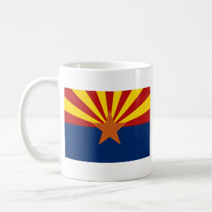 Arizonan Flag + Map-Tasse Kaffeetasse