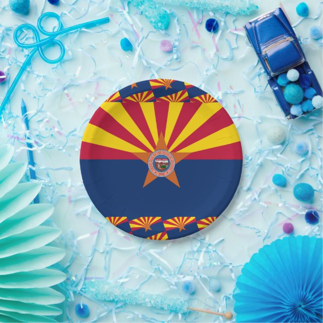 Arizonan Flag & Seal, Flag of Arizona Pappteller (Party)