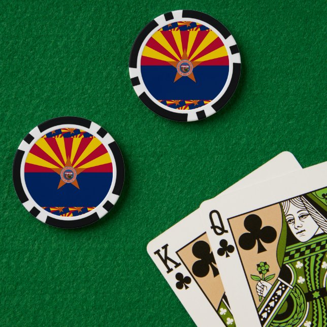 Arizonan Flag & Seal, Flag of Arizona Pokerchips (Pokertisch (doppelt))