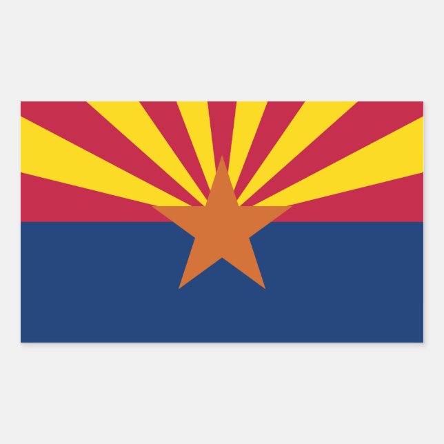 Arizonas Flagge Rechteckiger Aufkleber (Vorderseite)