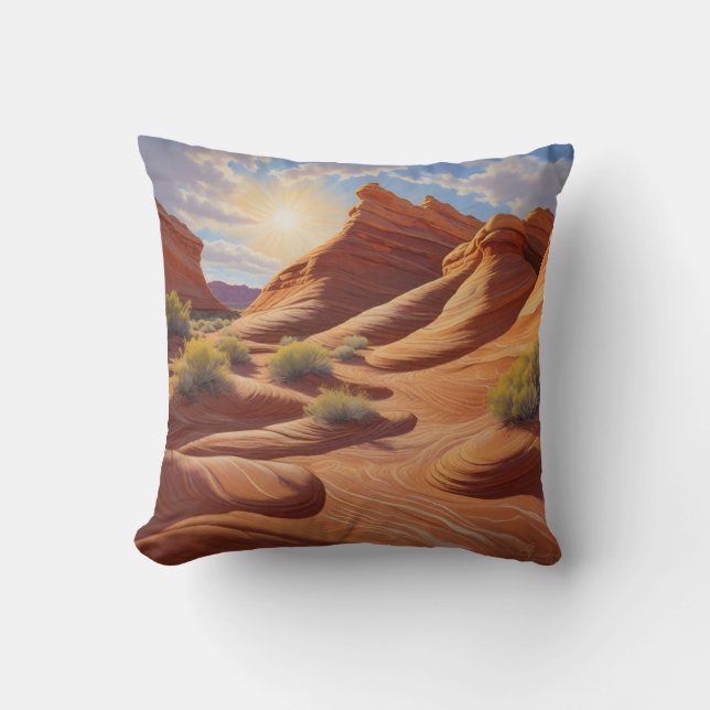 Arizonas Welle in Coyote Buttes Kissen (Vorderseite)
