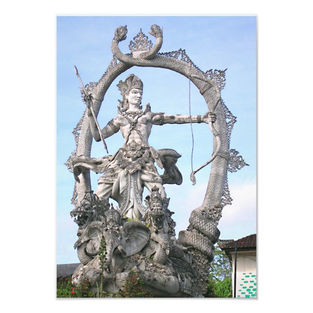 Arjuna Statue Foto Print (Vorne)