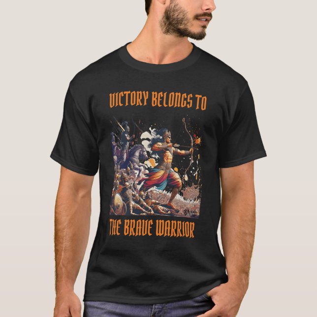 Arjuna The Warriors Men Black T-Shirt (Vorderseite)