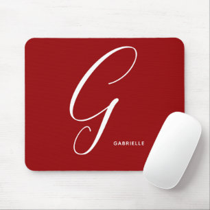 Arkal Mit Monogramm Script Letter G Red Mousepad