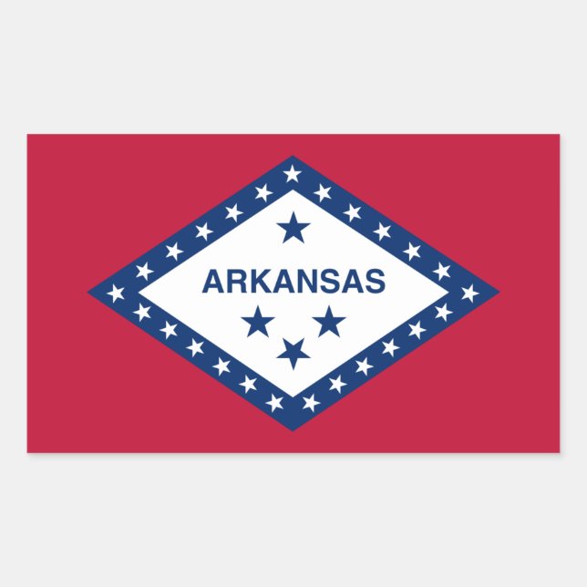 Arkansan-Flagge, Flagge von Arkansas Rechteckiger Aufkleber (Vorderseite)