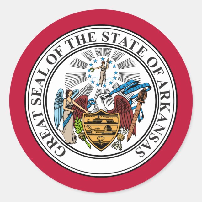 Arkansan-Siegel, Arkansas Runder Aufkleber (Vorderseite)